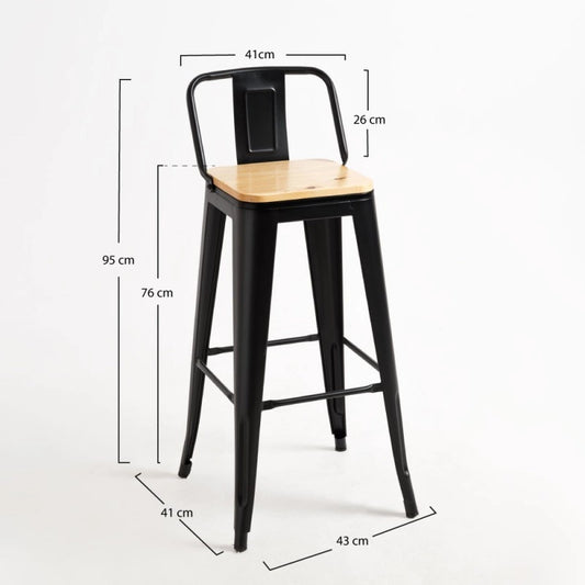 Leeds Stool with Backrest