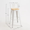 Leeds Stool with Backrest