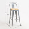 Leeds Stool with Backrest