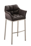 Damaso 4 High Stool Chrome Synthetic Leather
