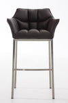 Damaso 4 High Stool Chrome Synthetic Leather