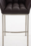 Damaso 4 High Stool Chrome Synthetic Leather