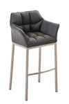 Damaso 4 High Stool Chrome Synthetic Leather