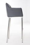 Damaso 4 High Stool Chrome Synthetic Leather