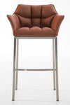 Damaso 4 High Stool Chrome Synthetic Leather