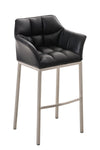 Damaso 4 High Stool Chrome Synthetic Leather