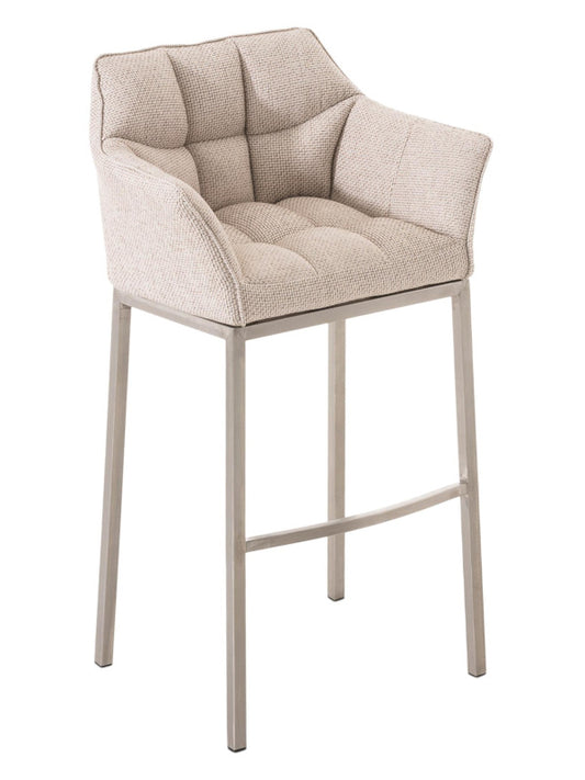 Taburete Alto Damaso 4 Tela Cromada