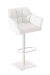 Damaso High Stool White Synthetic Leather