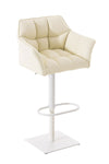 Damaso High Stool White Synthetic Leather