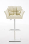 Damaso High Stool White Synthetic Leather