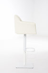 Damaso High Stool White Synthetic Leather