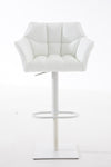 Damaso High Stool White Synthetic Leather