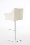 Damaso High Stool White Synthetic Leather