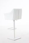 Damaso High Stool White Synthetic Leather