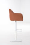 Damaso High Stool White Synthetic Leather