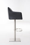 Damaso High Stool Chrome Synthetic Leather 