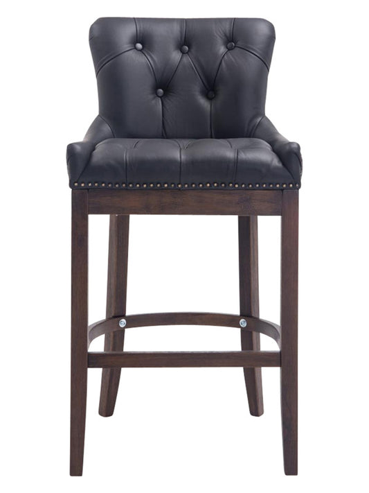 Lakewood High Stool Natural Leather Walnut 