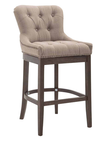 Banco Alto Lakewood Tecido Nogueira