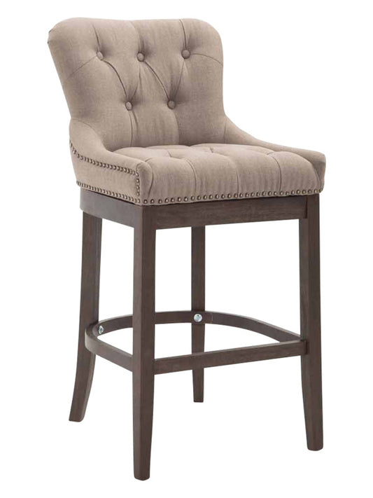 Banco Alto Lakewood Tecido Nogueira