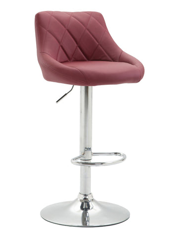 Lazio High Bar Stool Chrome Synthetic Leather