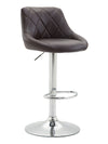 Lazio High Bar Stool Chrome Synthetic Leather