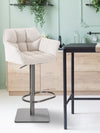 Damaso High Stool Chrome Fabric