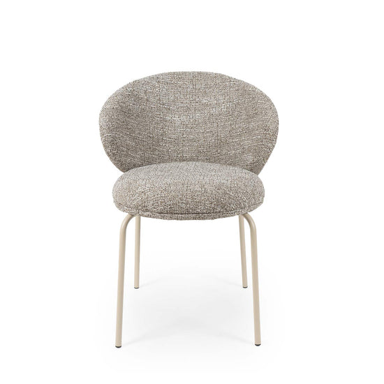 Cadeira Lisbet taupe pés bege