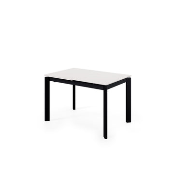 Mesa extensível Constance 120 cm creta com pés pretos