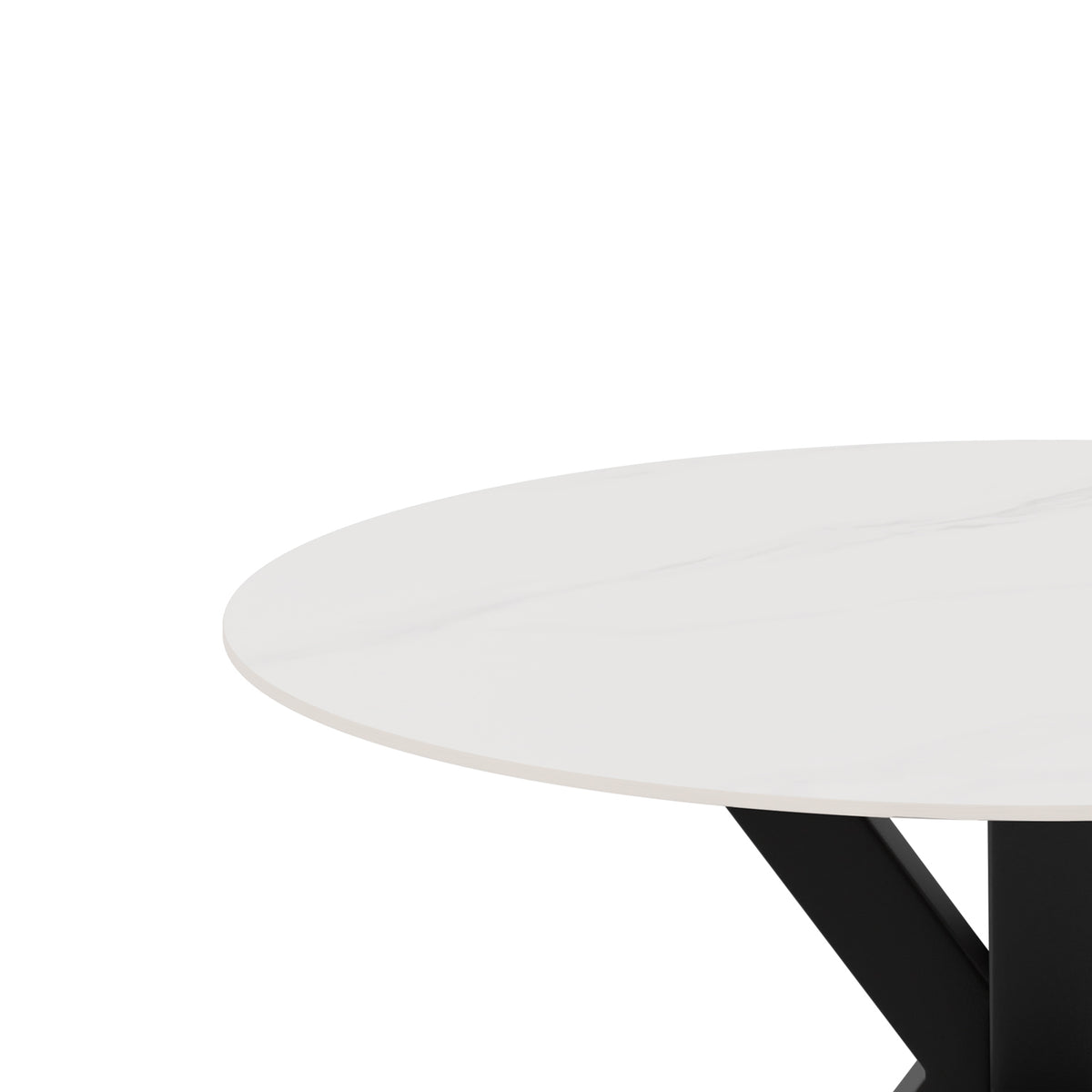 Table Fiorella 120 cm Creta and black – tabletop detail