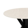 Table Fiorella 120 cm Travertine and black – tabletop detail