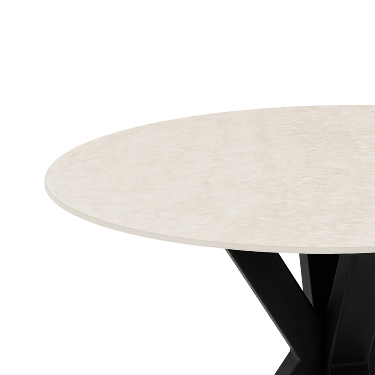 Table Fiorella 120 cm Travertine and black – tabletop detail
