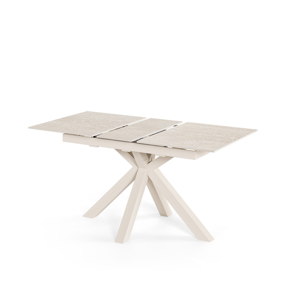 Mesa Lori 160 cm travertino – com a extensão aberta