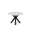 Mesa redonda Fiorella 100 cm travertino com base preta
