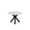 Round table Fiorella 120 cm Travertine with Black base