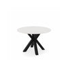 Mesa redonda Fiorella 100 cm creta com base preta