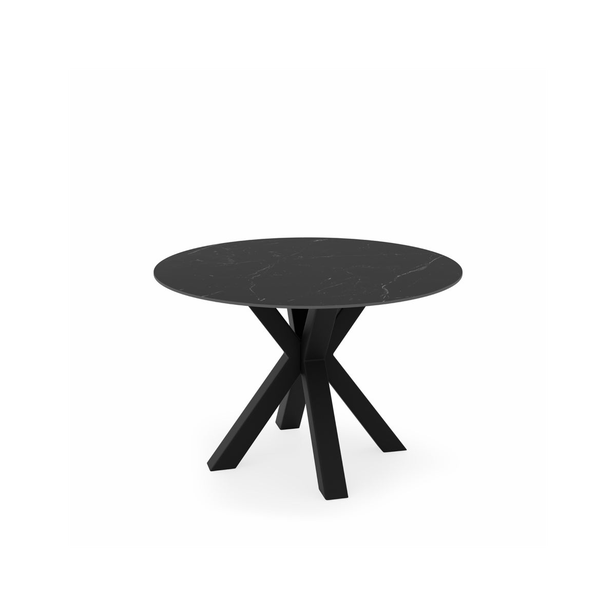 Mesa redonda Fiorella 100 cm sahara com base preta