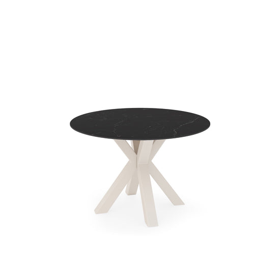 Mesa redonda Fiorella 120 cm sahara com base bege