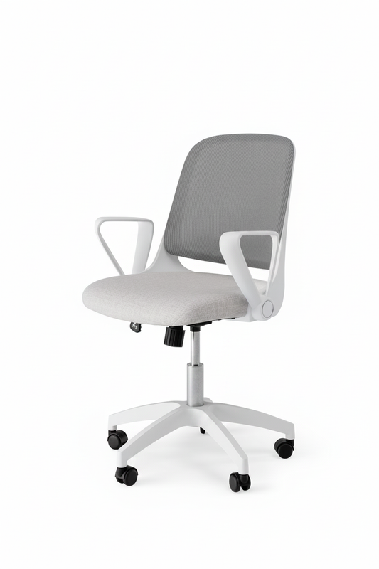 Cadeira de escritório Siracusa cinzento fundo branco