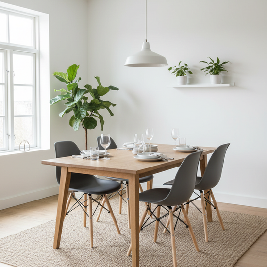 Cadeira Oslo cinzento escuro em ambiente nórdico
