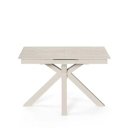 Mesa Lori 160 cm travertino – vista frontal