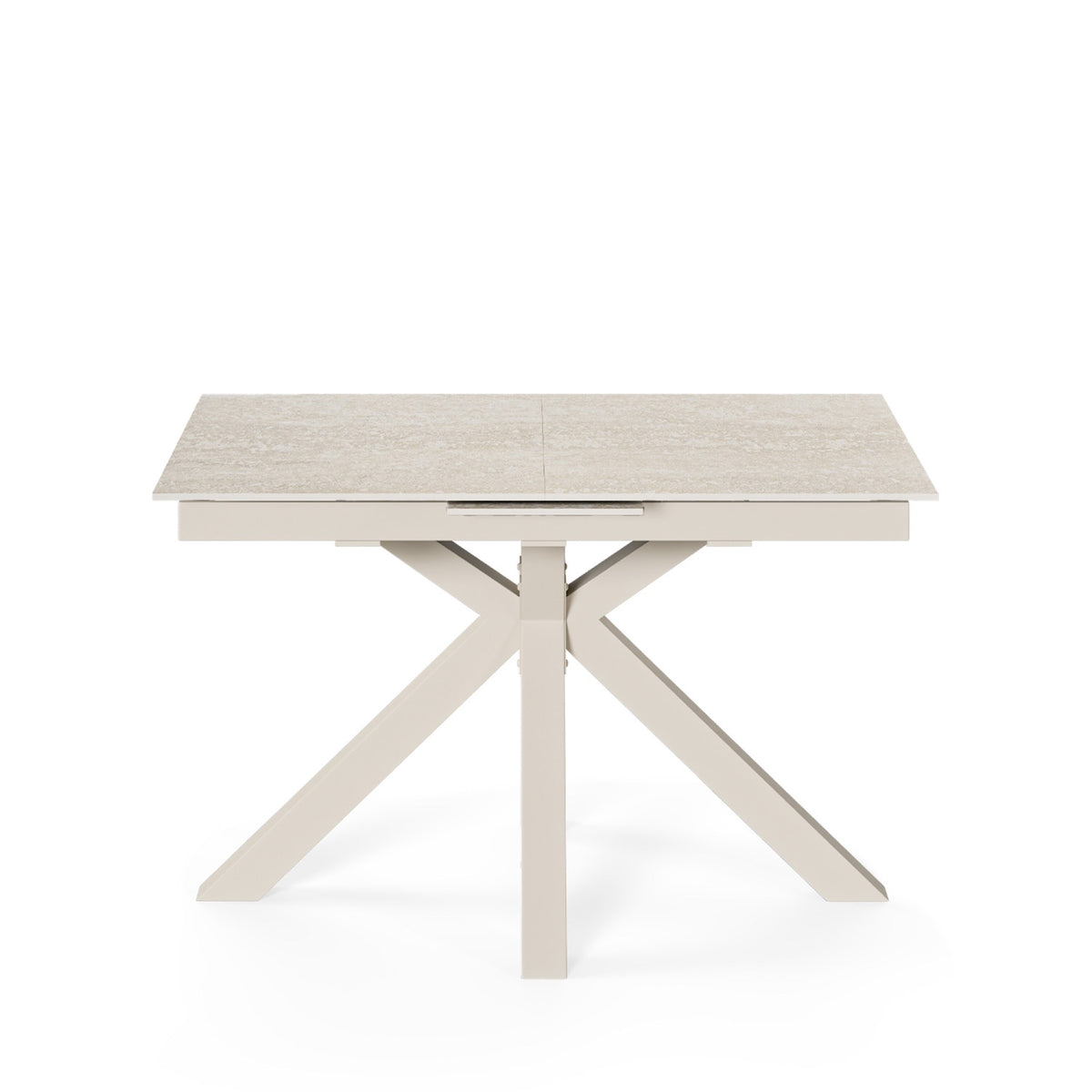 Mesa Lori 160 cm travertino – vista frontal