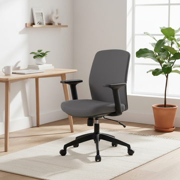 Maryland cinzenta em home office escandinavo