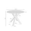 Table Fiorella 120 Travertine and black – dimensions diagram