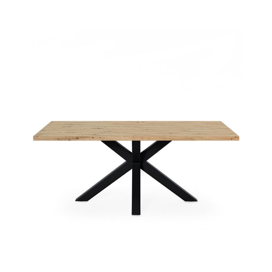 Mesa Sandy 180 cm carvalho e preto – vista frontal