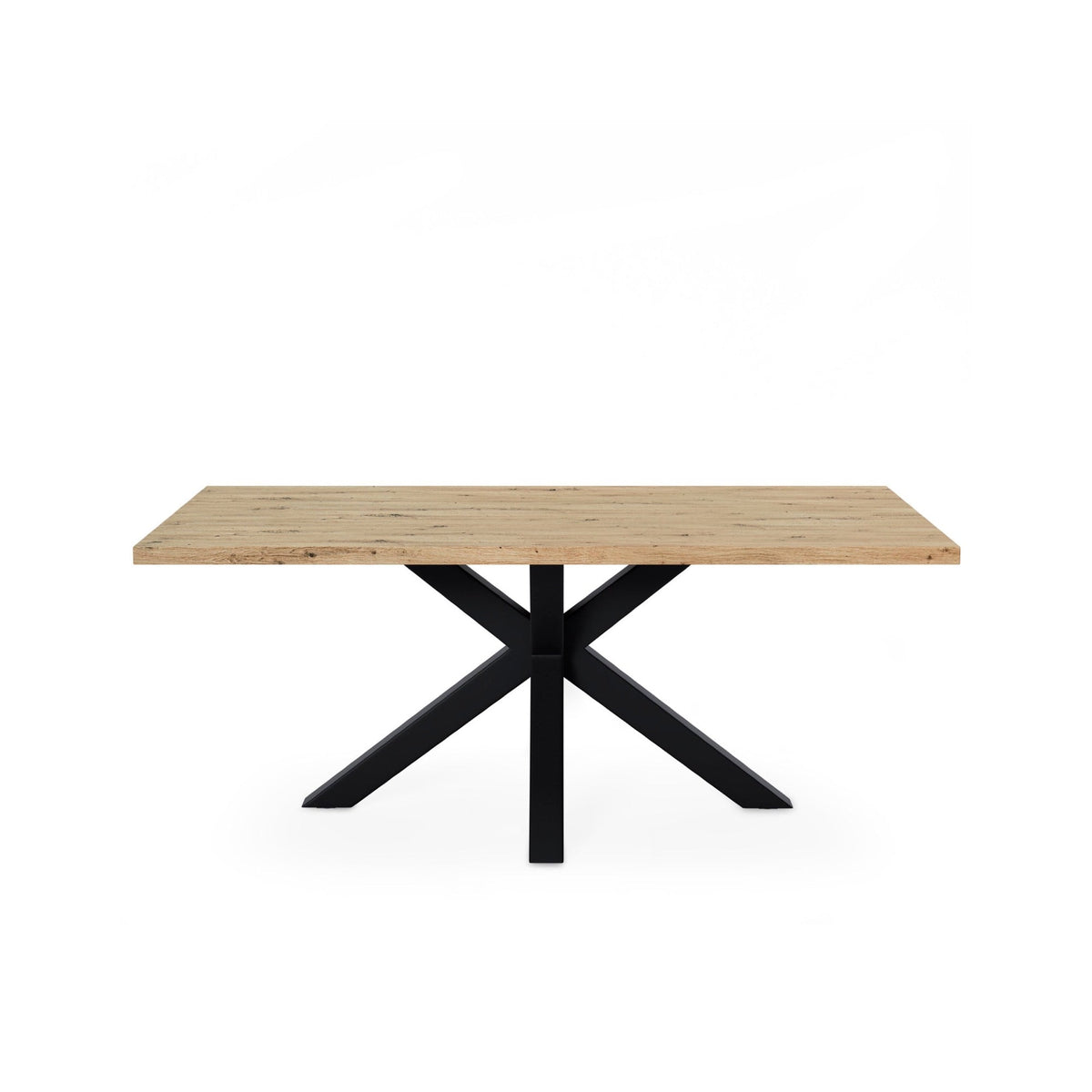 Mesa Sandy 180 cm carvalho e preto – vista frontal
